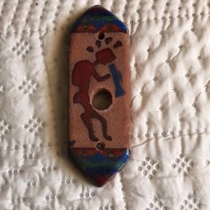Hand painted Tierra Cotta stone Kokopelli door bell ringer cover.